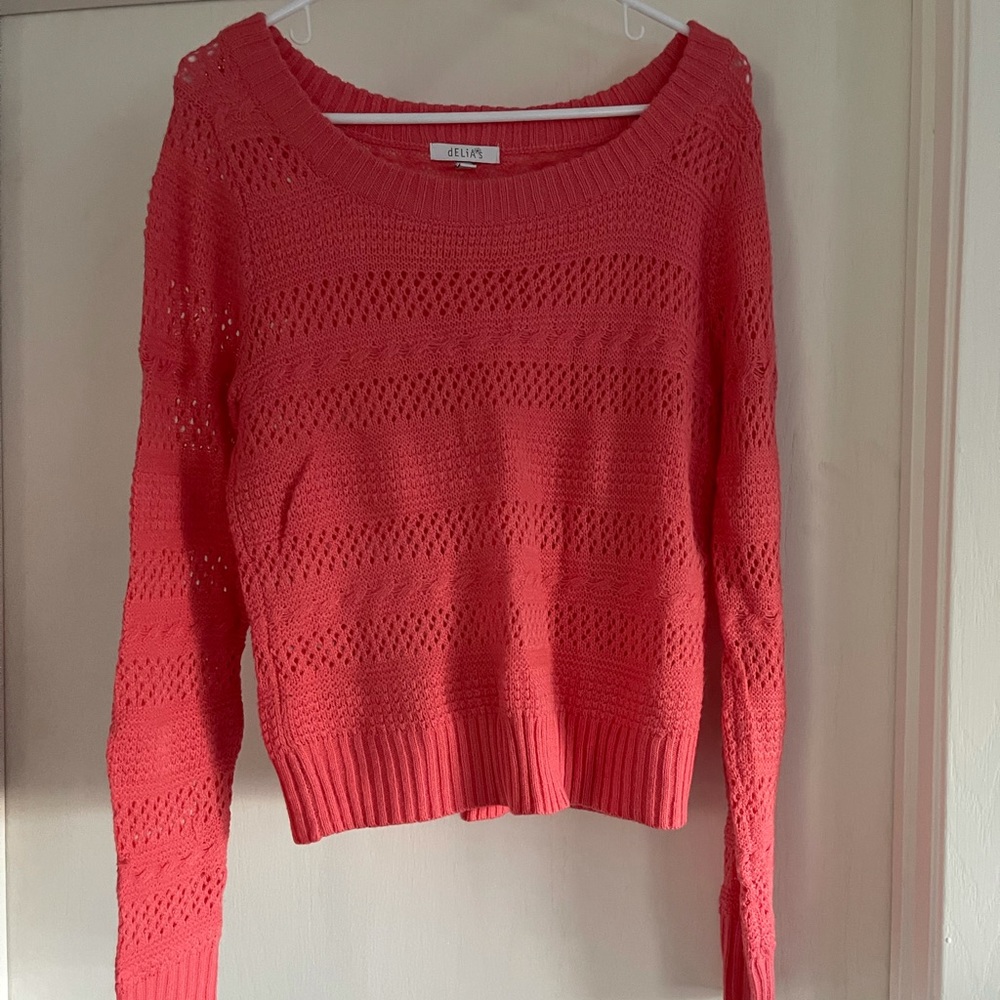 Coral knit sweater